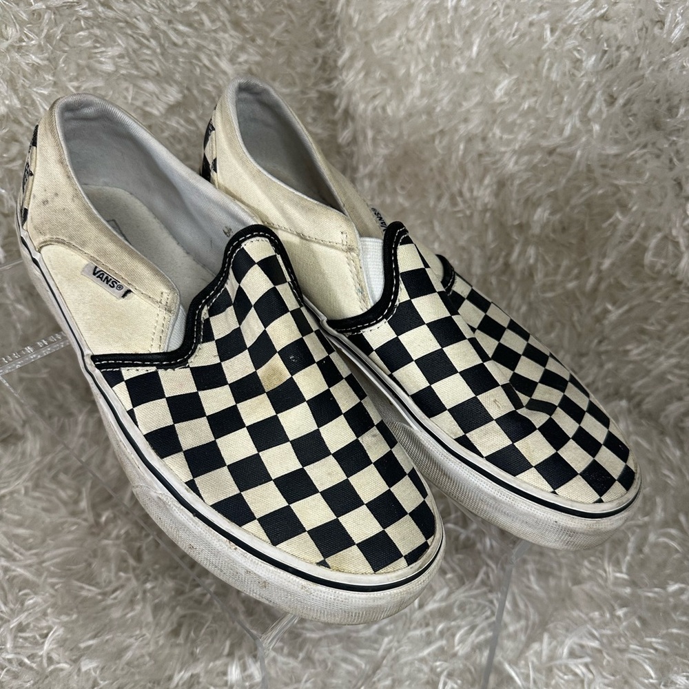 Vans Classic Black and White Checkerboard Slip On Women’s Size 7.5